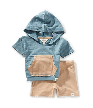 dotted jacquard set - smoke blue
