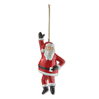 Hand up dancing santa ornament