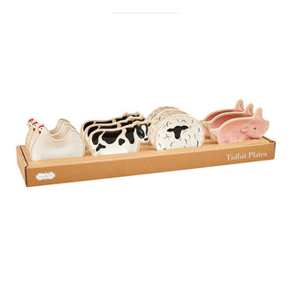 farm animal tidbit plates - assorted