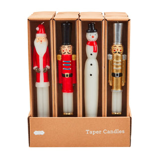 christmas figural taper candle - assorted