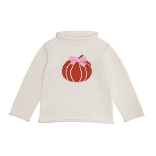 bow pumpkin rollneck toddler sweater