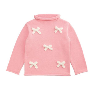 pink bow rollback sweater