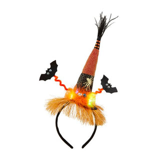 witch hat with bats light up headband