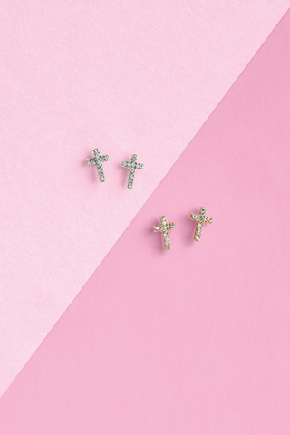 cross stud earrings - assorted