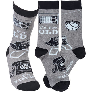 i'm not old, i'm vintage socks