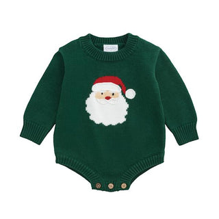 green santa baby sweater bubble