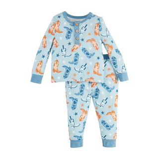 blue cowboy boots toddler pajamas