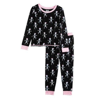 girl skeleton glow toddler pajamas