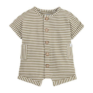 green stripe baby romper