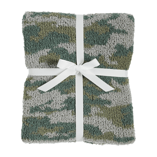 chenille camo print blanket