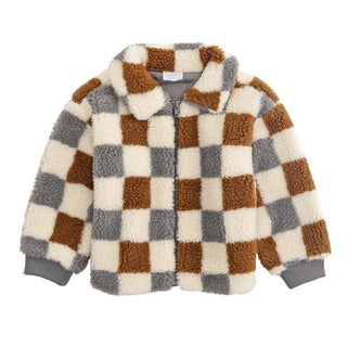 checkered sherpa toddler jacket