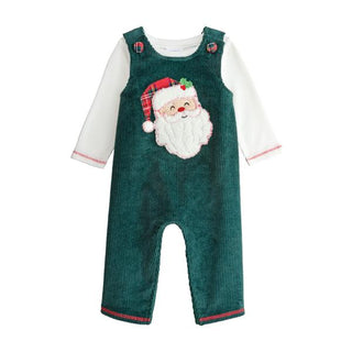 santa green baby longall set