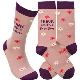 think positive thoughts socks