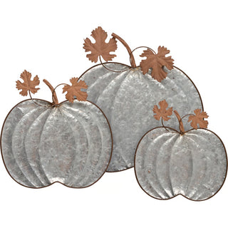 assorted galvanized pumpkin trays