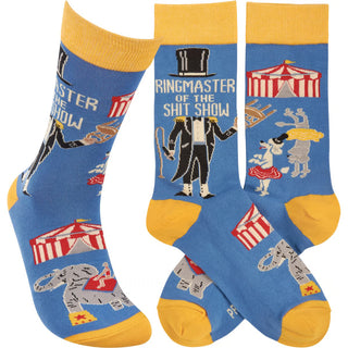 ringmaster of the shit show socks