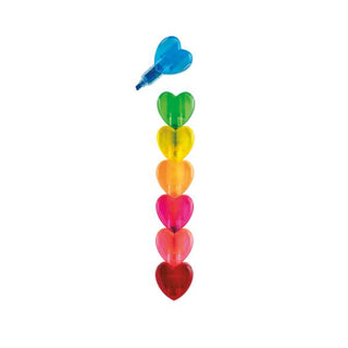 rainbow heart stacking markers