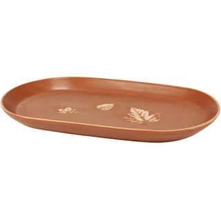 fall leaves oval platter