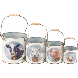festive farm buckets - assorted