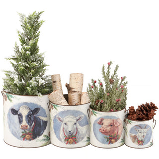 festive farm buckets - assorted