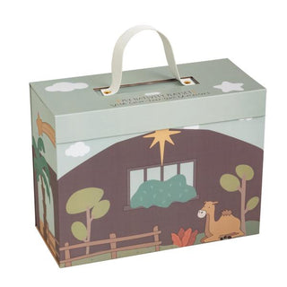 DIY nativity scene suitcase set