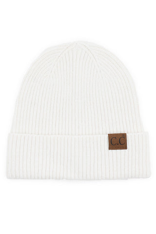cc soft recycled fine yarn cuff beanie - assorted