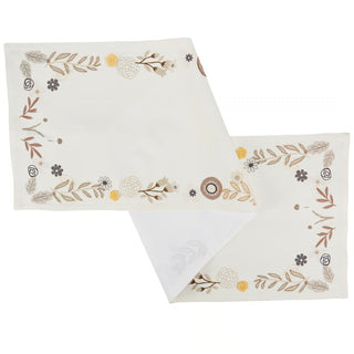 beige floral runner