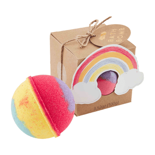 rainbow valentine's bath bomb