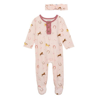 pink horseshoe print sleeper