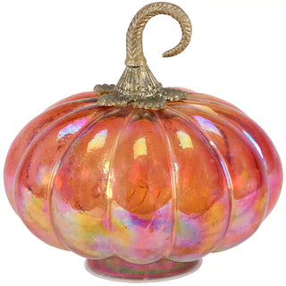 lighted glass pumpkin