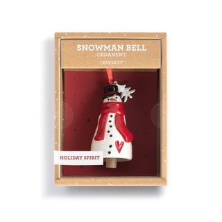 tree snowman red heart mini bell