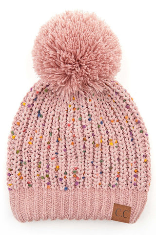 chenille confetti pom beanie - assorted