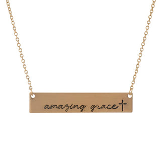 'amazing grace' necklace - gold