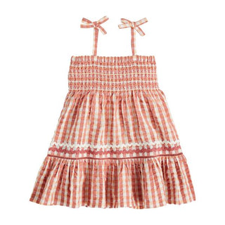 gingham smocked toddler dress