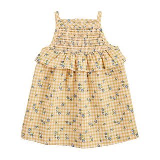 yellow smocked baby dress