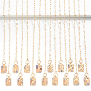 t- bar initial pendent necklaces- assorted