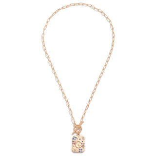 t- bar initial pendent necklaces- assorted