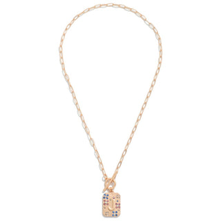 t- bar initial pendent necklaces- assorted