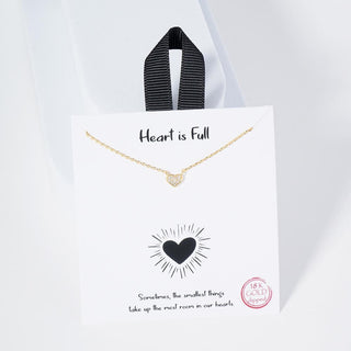 pave cubic zirconia heart necklace