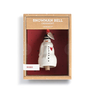 heart snowman red heart mini bell