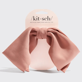 recycled fabric bow hair clip - rosewood