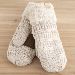 kids fuzzy lined mittens - assorted