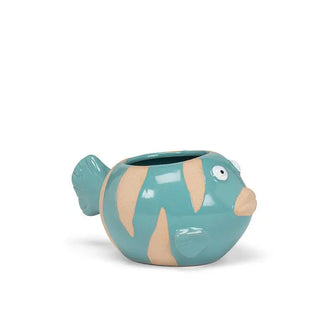 large fish planter - turquoise