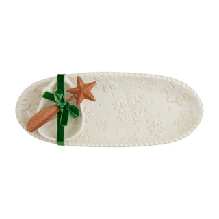 white christmas hostess dip & tray set