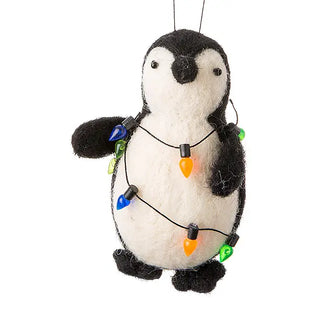 penguin w/ lights ornament