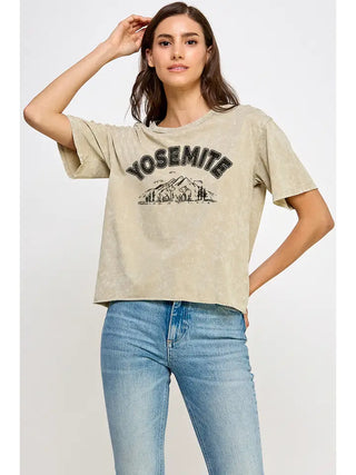 yosemite mineral washed long cropped t-shirt