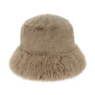 thick faux fur bucket hat