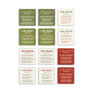 facts & fables two truths & a lie coasters