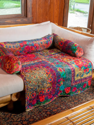 sofa pet bed- rainbow bandana patchwork l/xl