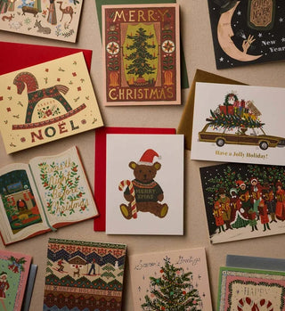 jolly holiday wagon christmas card