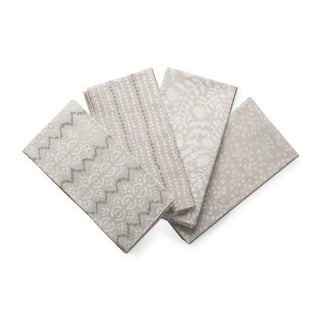 oasis block print kitchen cloth napkins, set of 4